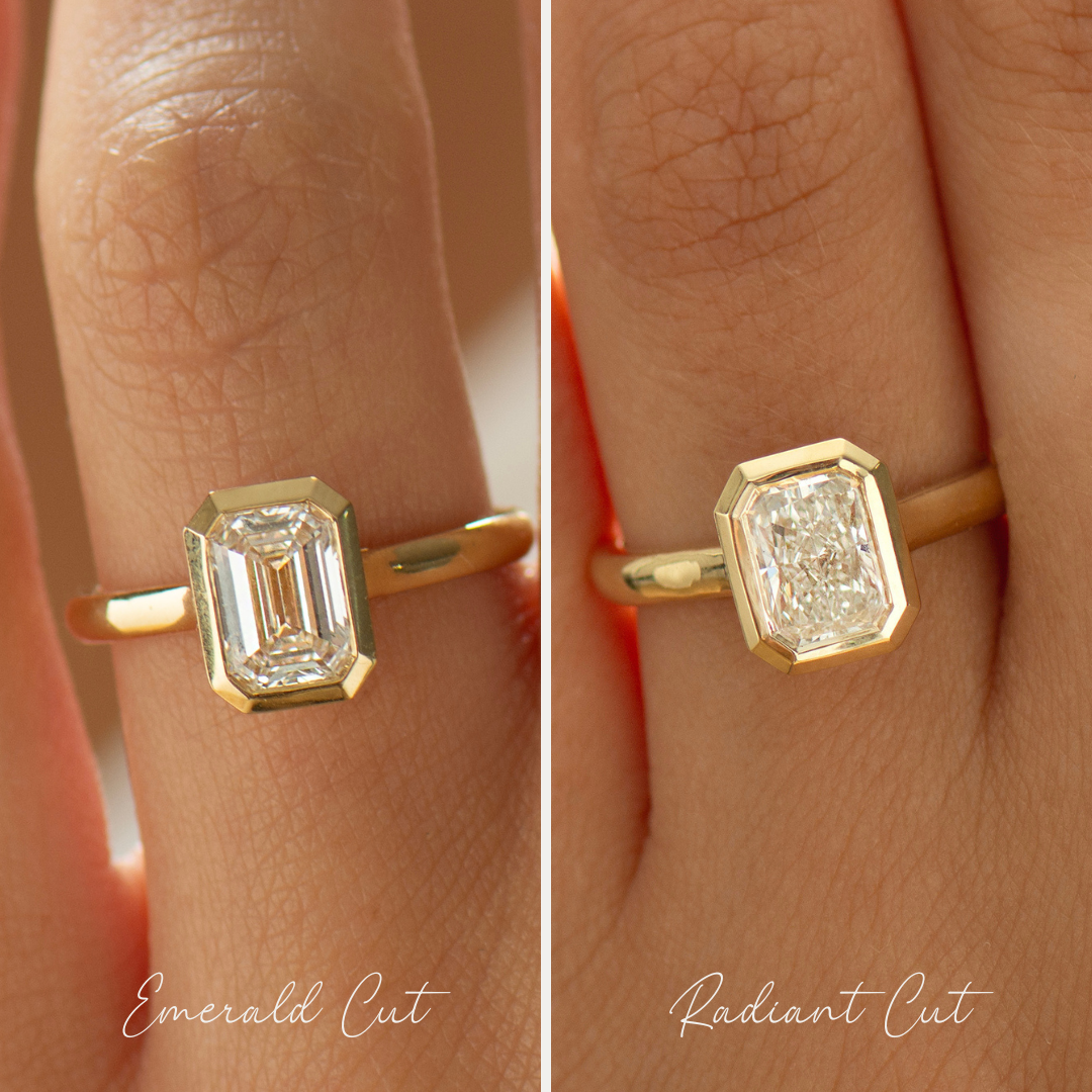 Elongated Radiant Cut Diamond Ring