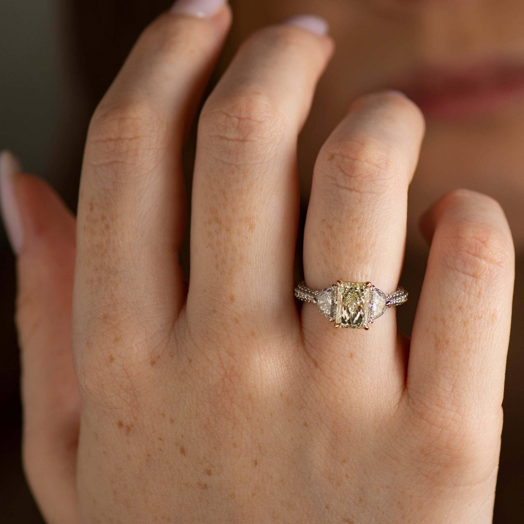 Three Stones Radiant Ring