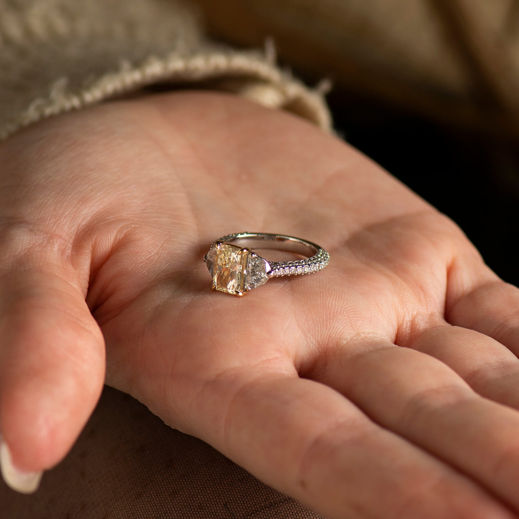 Three Stones Radiant Ring