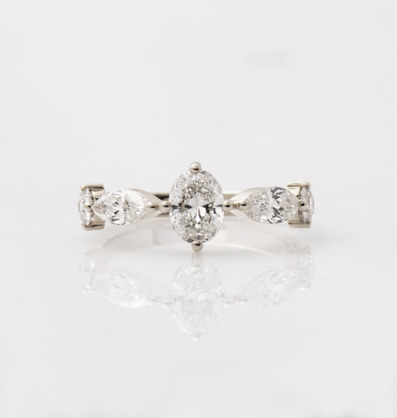 The Crown Ring - Oval Marquise & Round