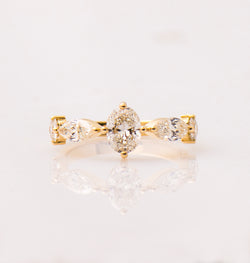 The Crown Ring - Oval Marquise & Round