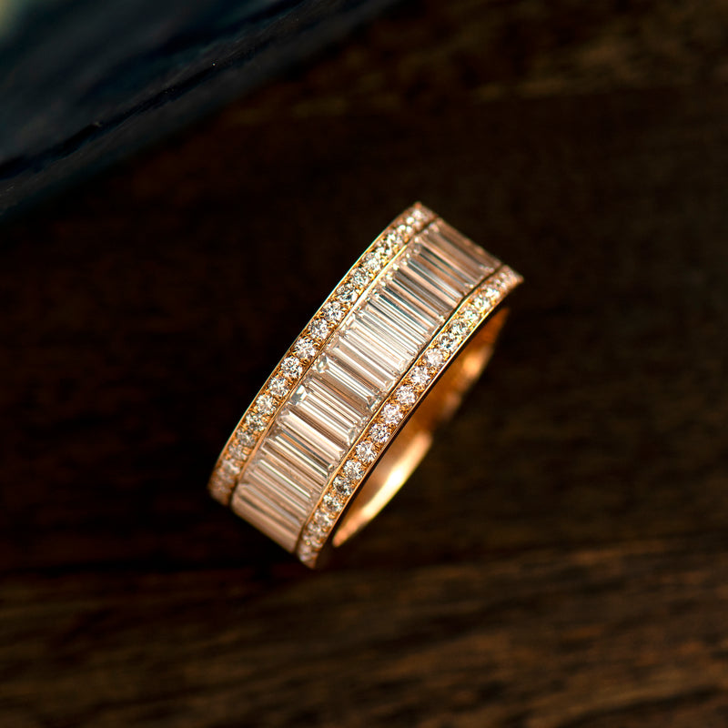 Elongated Baguette Diamonds Ring