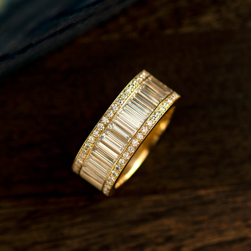 Elongated Baguette Diamonds Ring