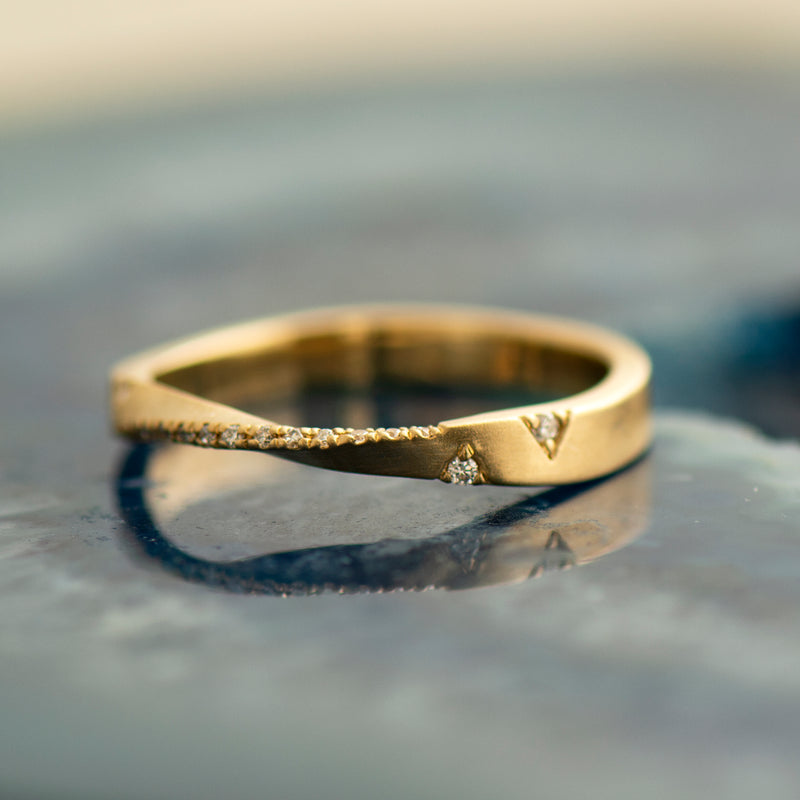 White Diamond Triangle Nesting Ring | Geometric Ring for Bridal Stack –  Marrow Fine