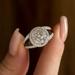 Sun Rays Diamonds Ring