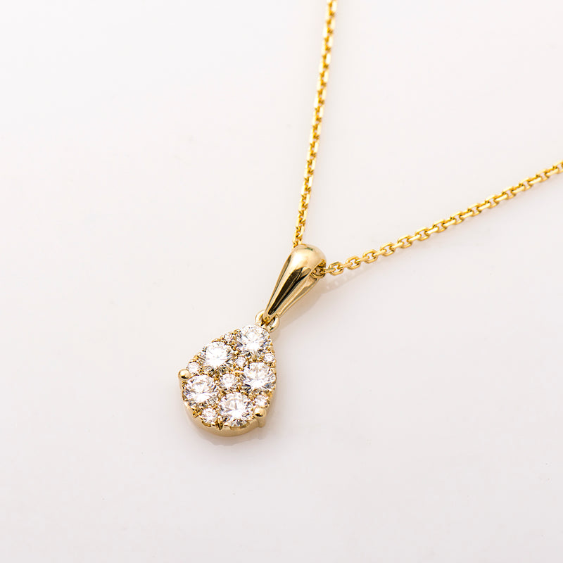 Pear Pave Diamonds Necklace