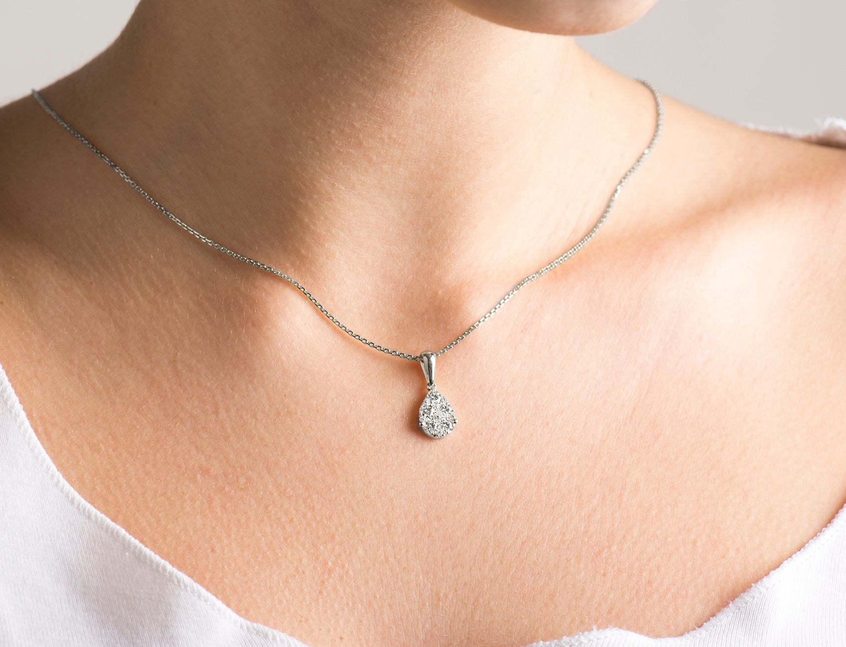 Pear Pave Diamonds Necklace