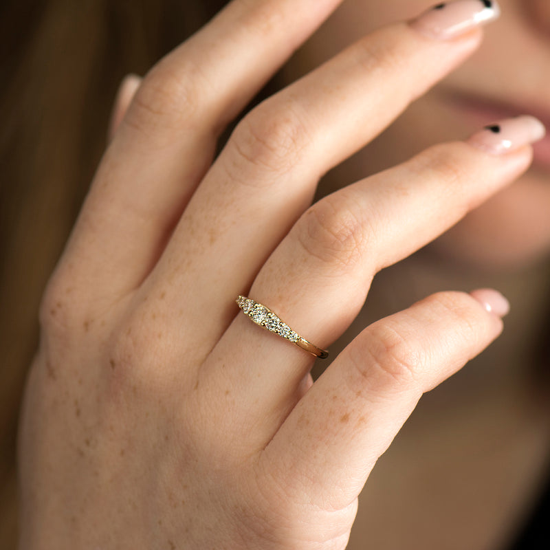 Dainty gold diamond ring Clearance