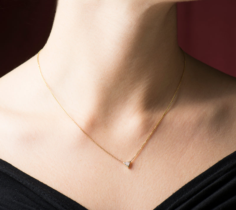 Triangle Solitaire Diamond Necklace