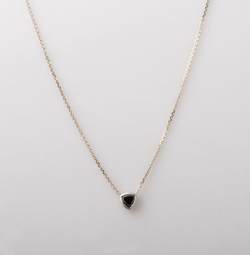 Black Diamond Trillion Necklace
