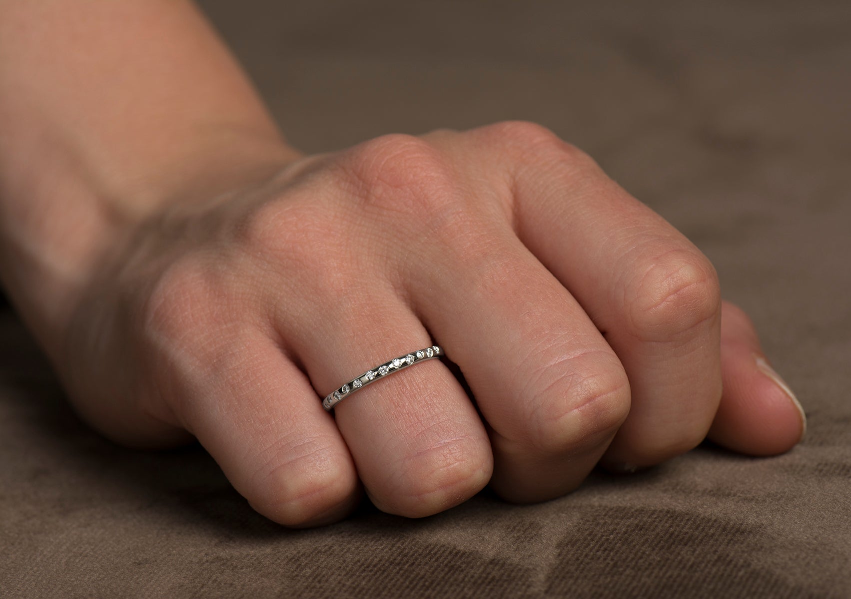 Zig Zag Half Eternity Ring