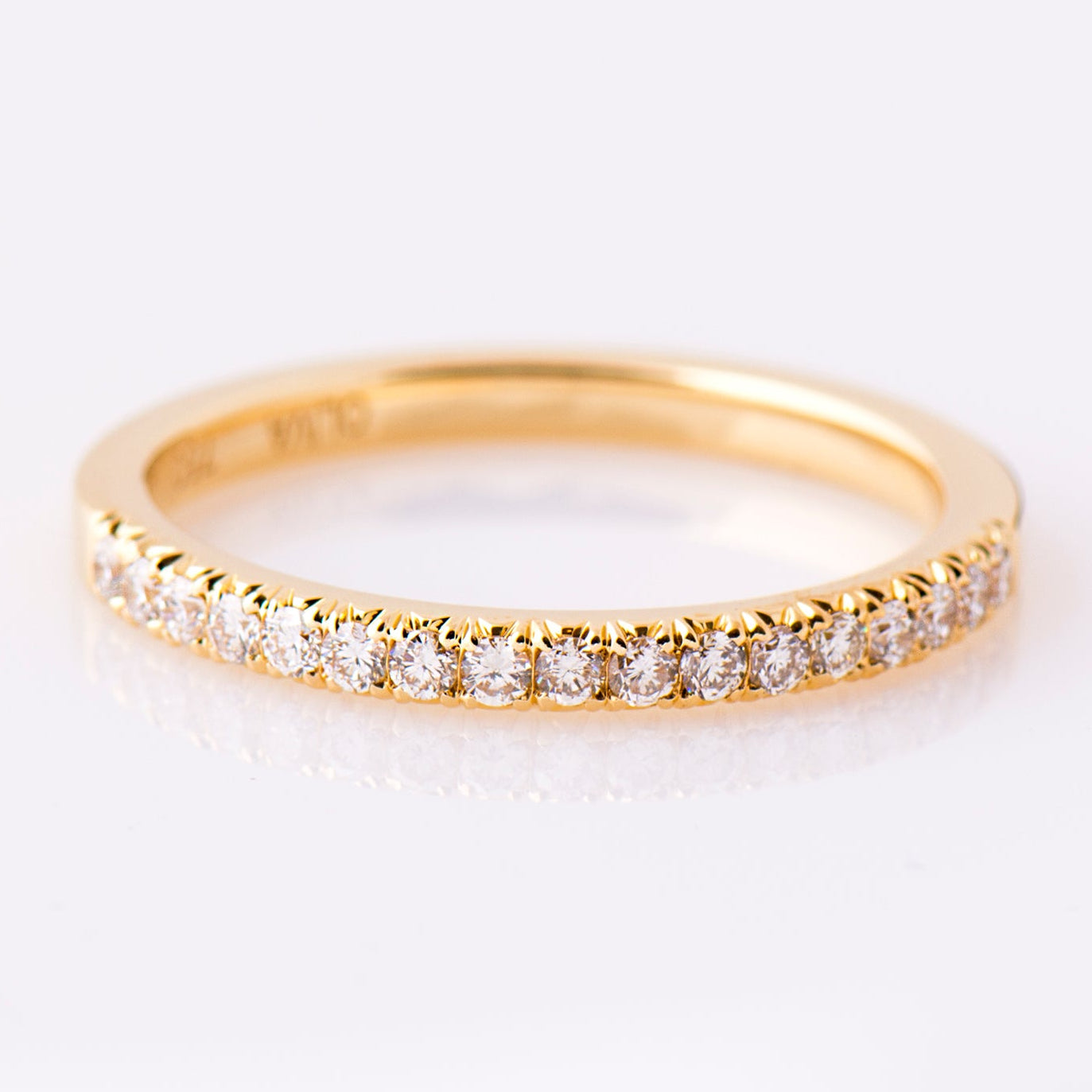 2mm Pave Diamond Ring - 14K Yellow Gold