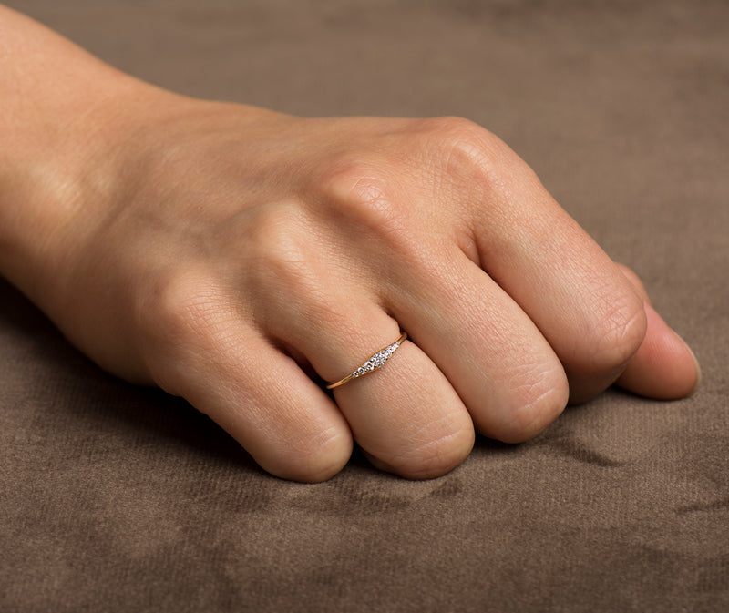 Tiny Round Engagement Ring