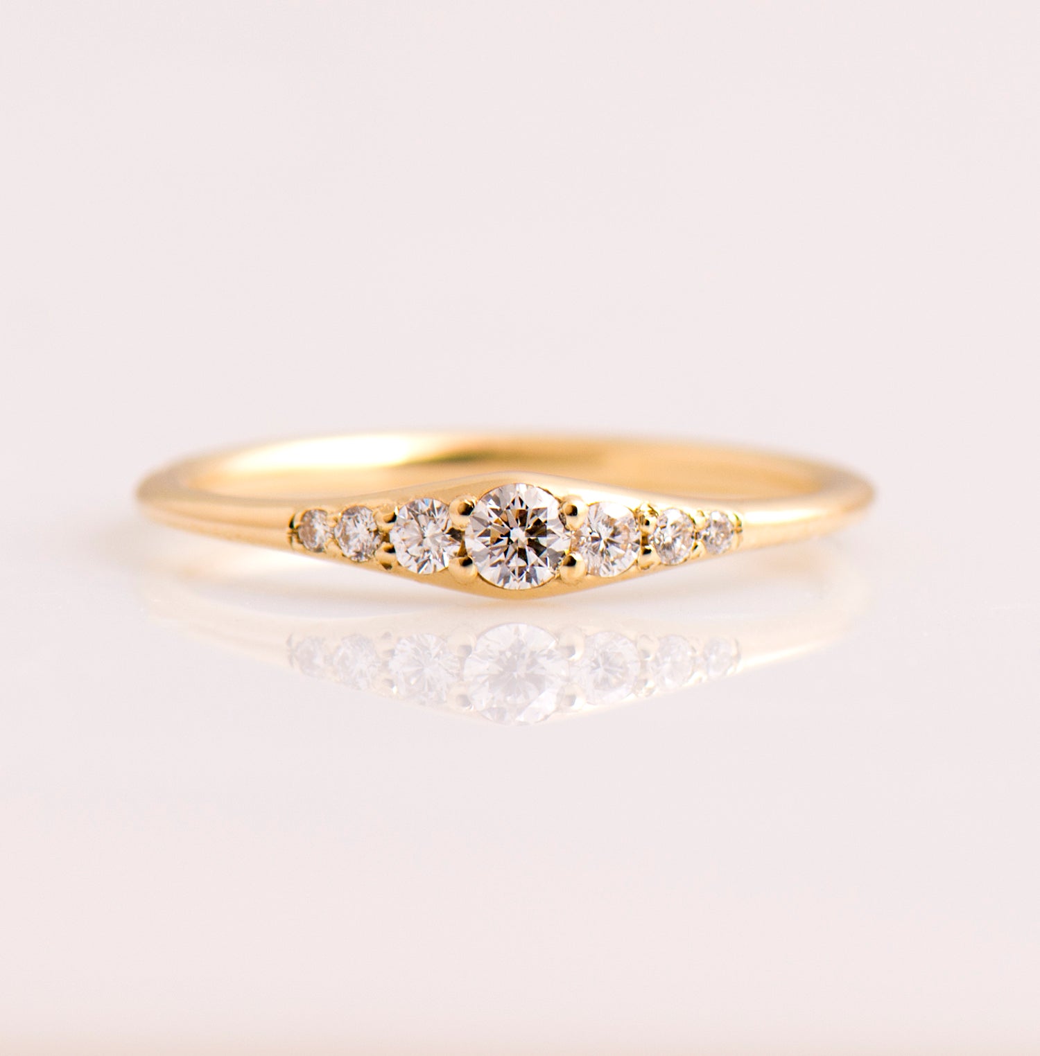 Tiny Round Engagement Ring