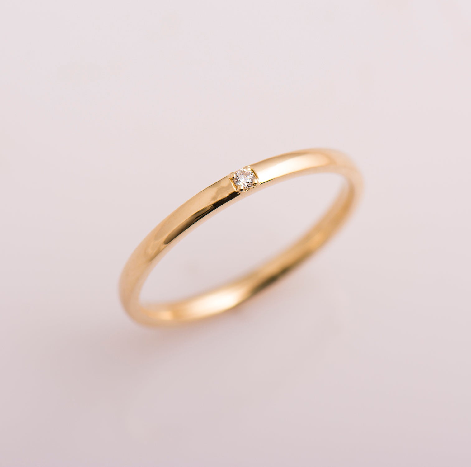 2mm Single Diamond Ring