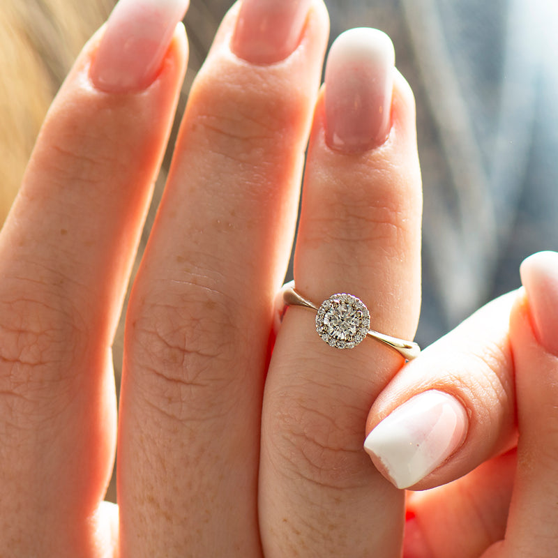 Halo Flower Engagement Ring