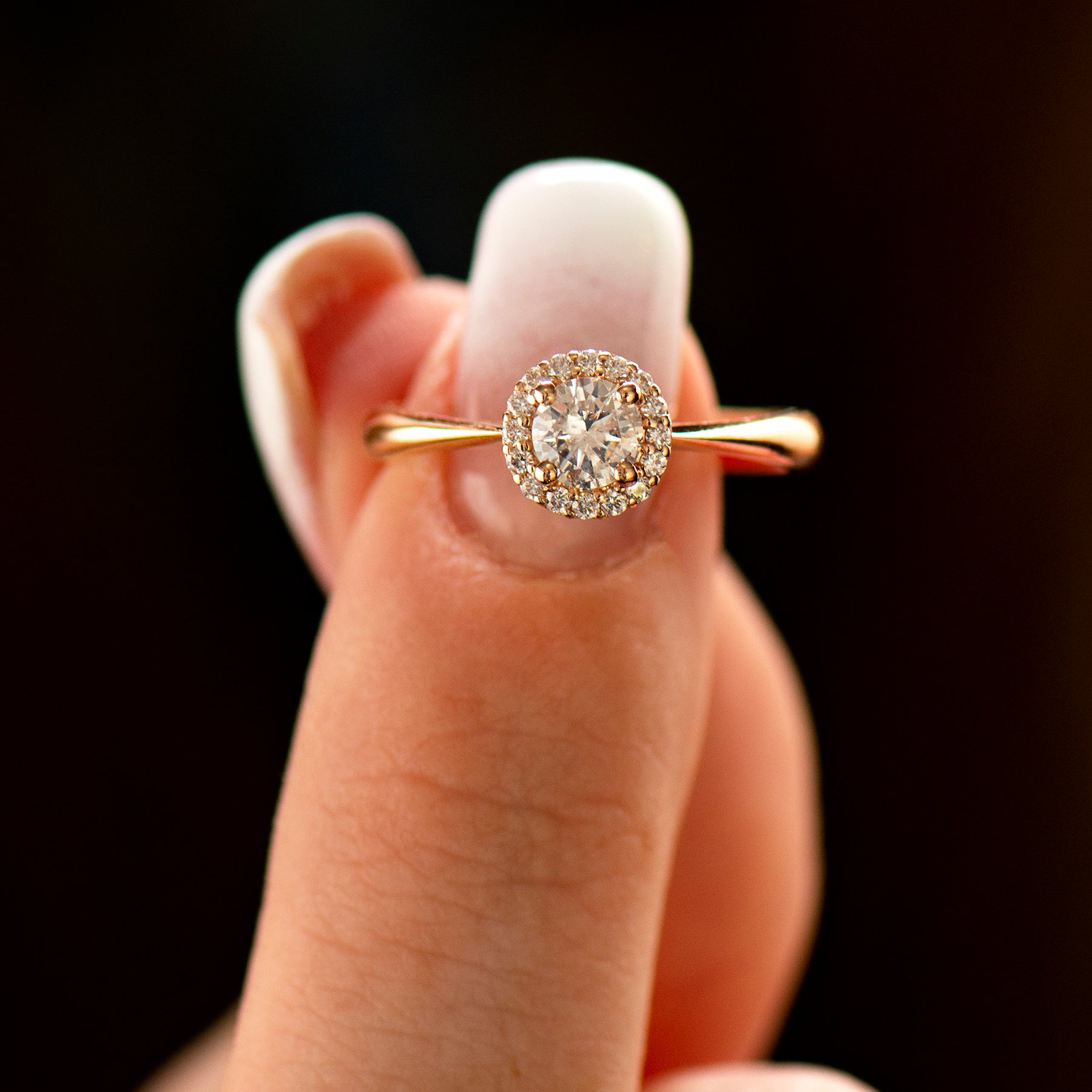 Halo Flower Engagement Ring