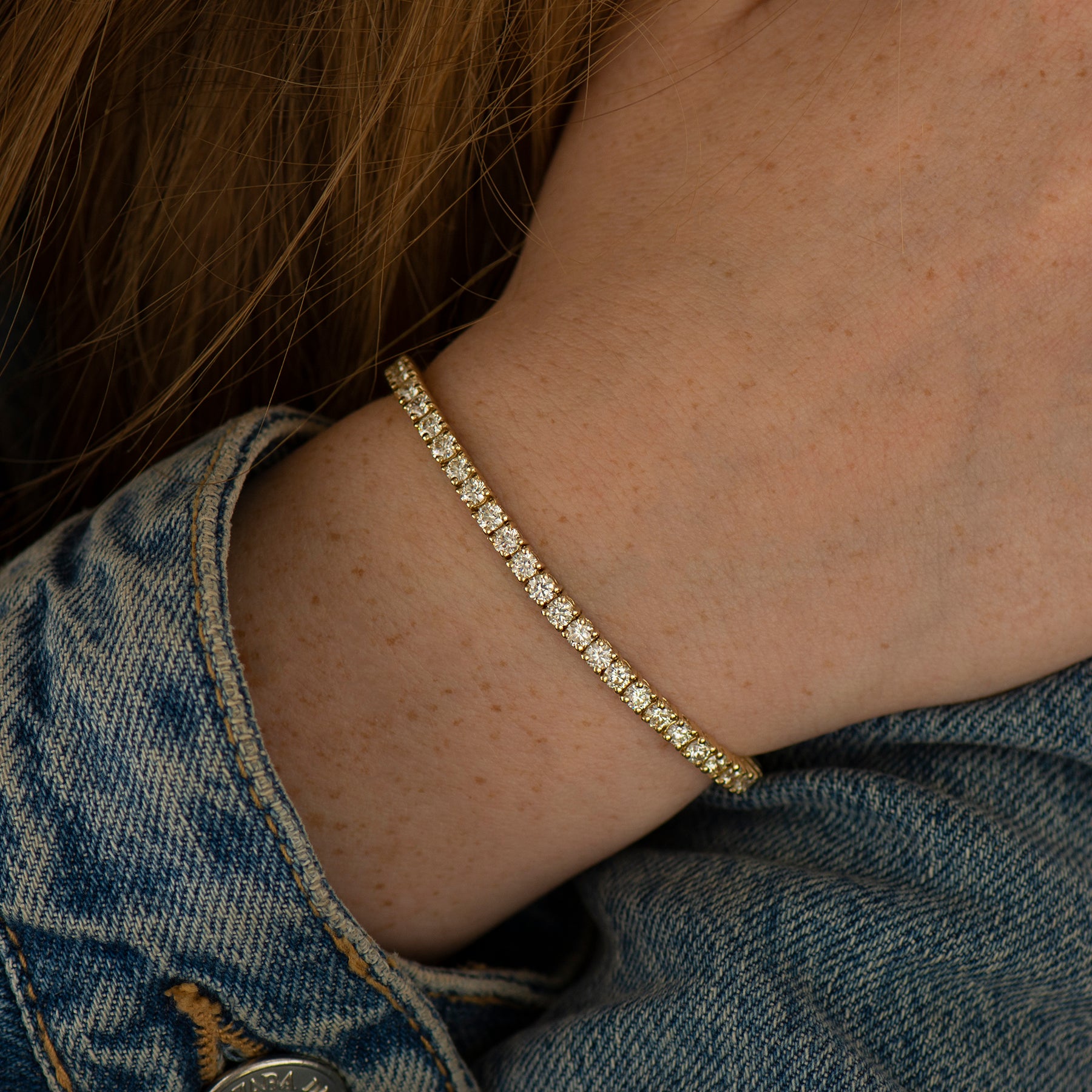 Gold authentic tennis bracelet