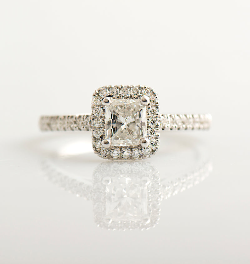 Halo Radiant Diamond Ring