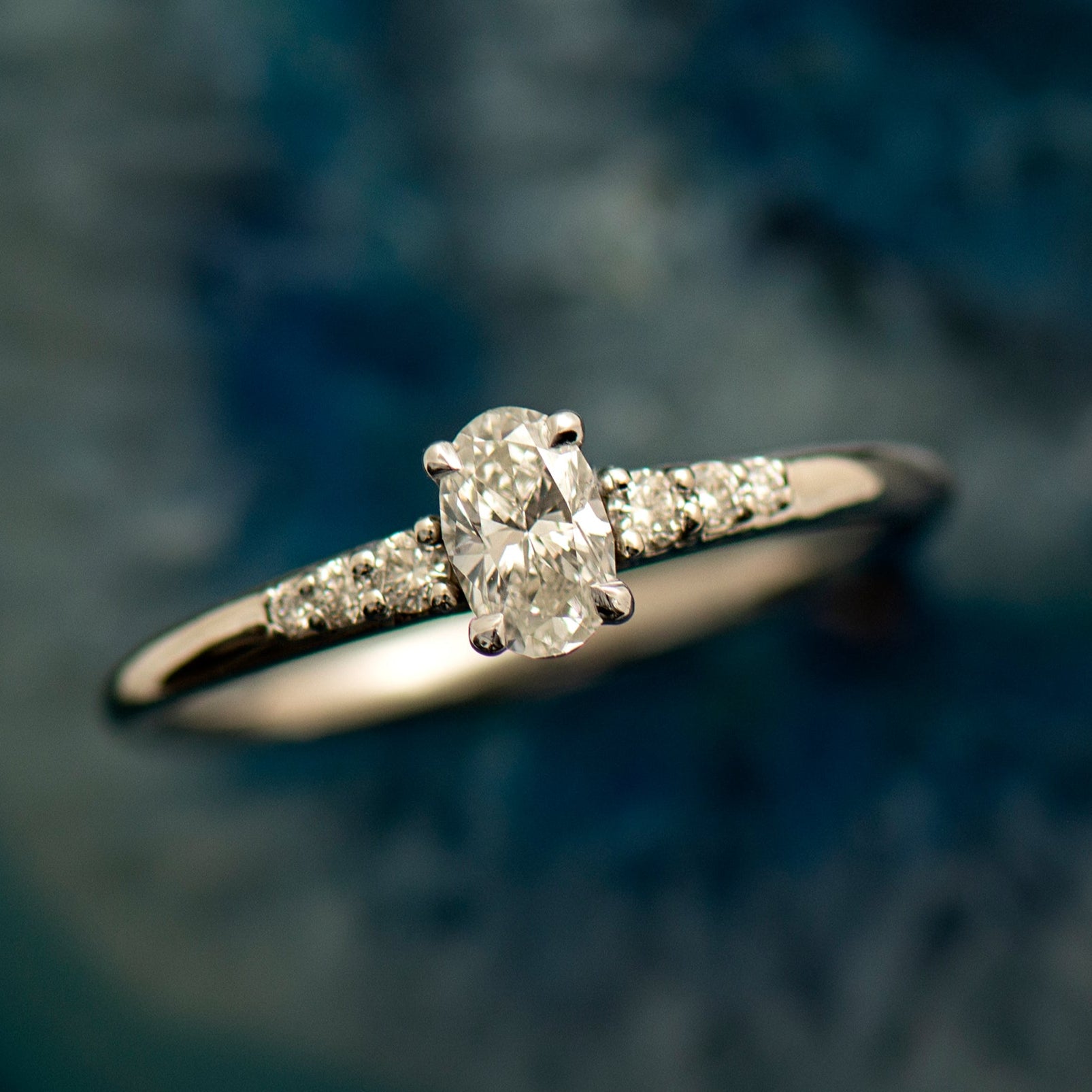 Dainty Elongated Oval Engagement Ring