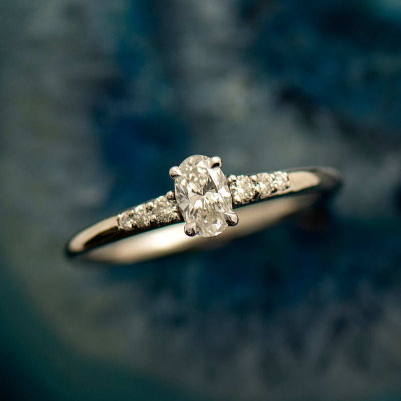 Elongated Oval Engagement Ring