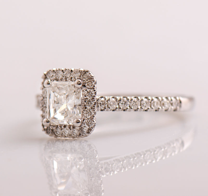 Halo Radiant Diamond Ring