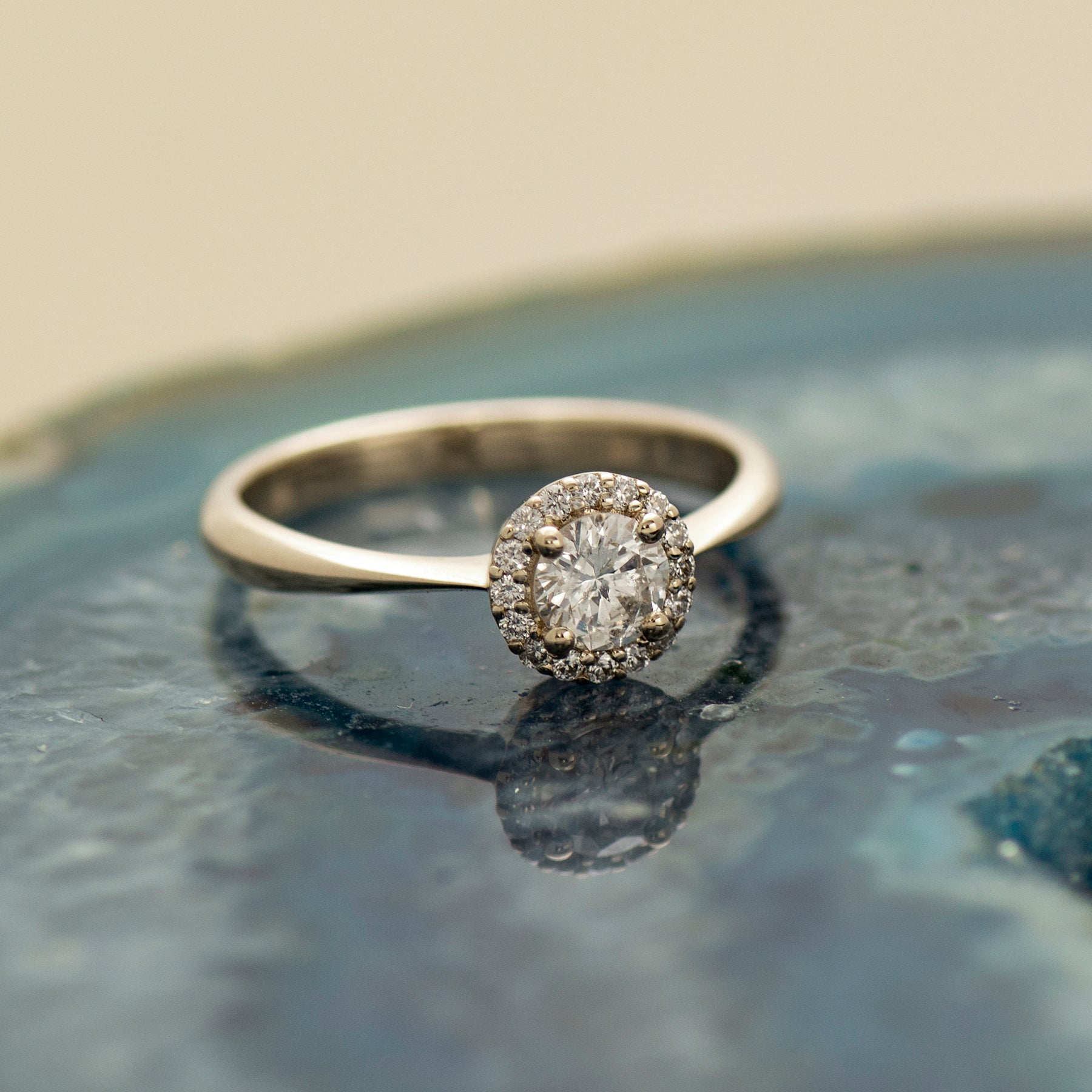 Halo Flower Engagement Ring