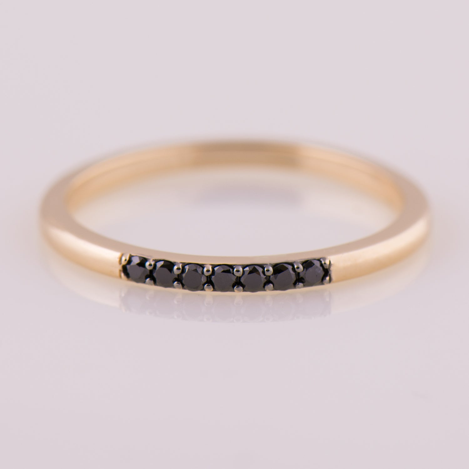 1.5 mm Black Diamond 7 Stone Ring