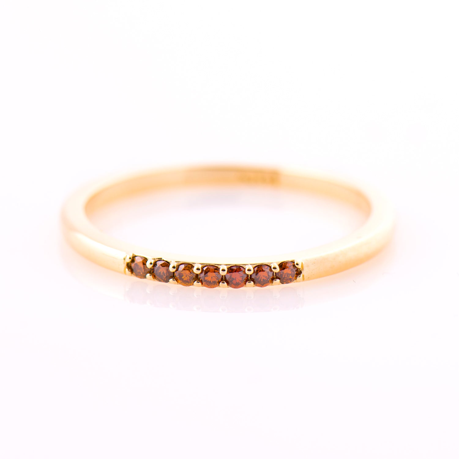 1.5 mm Champagne Brown Diamonds 7 Stone Ring