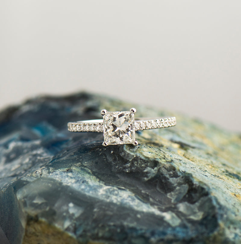 Pave Princess Engagement Ring