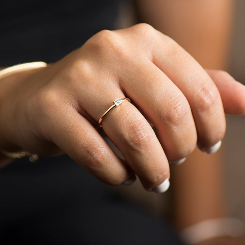 Solo baguette diamond ring Clearance
