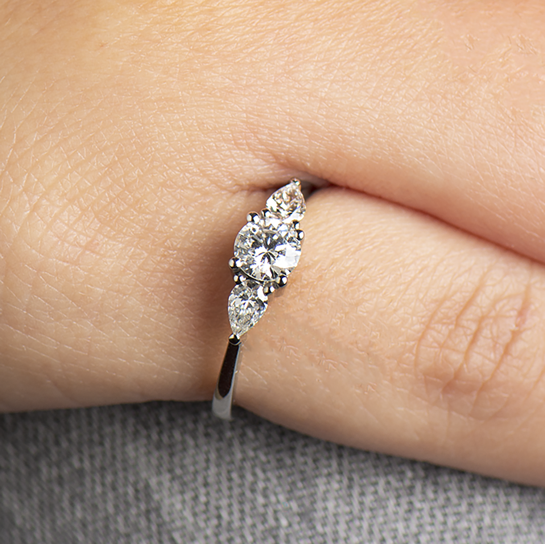 Round & pears Engagement Ring