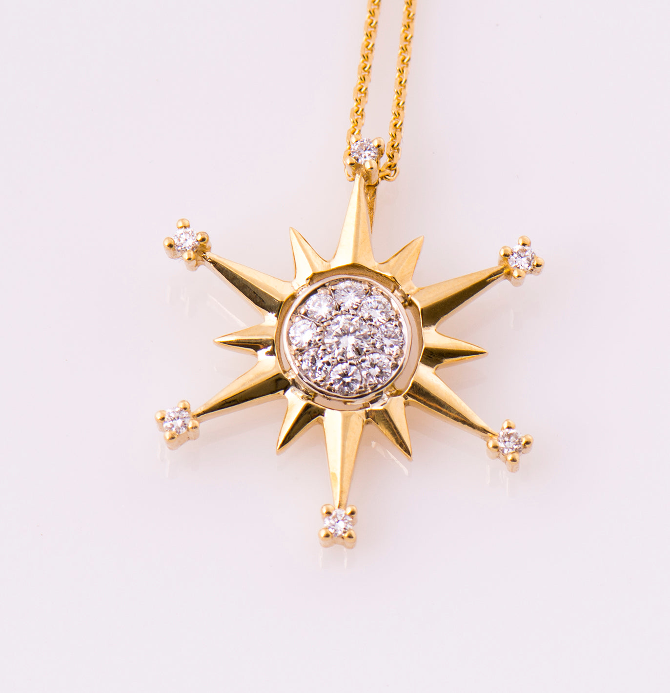 Diamonds Compass Necklace