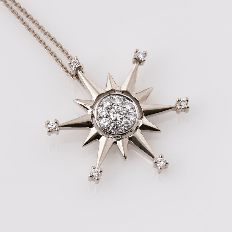 Diamonds Compass Necklace