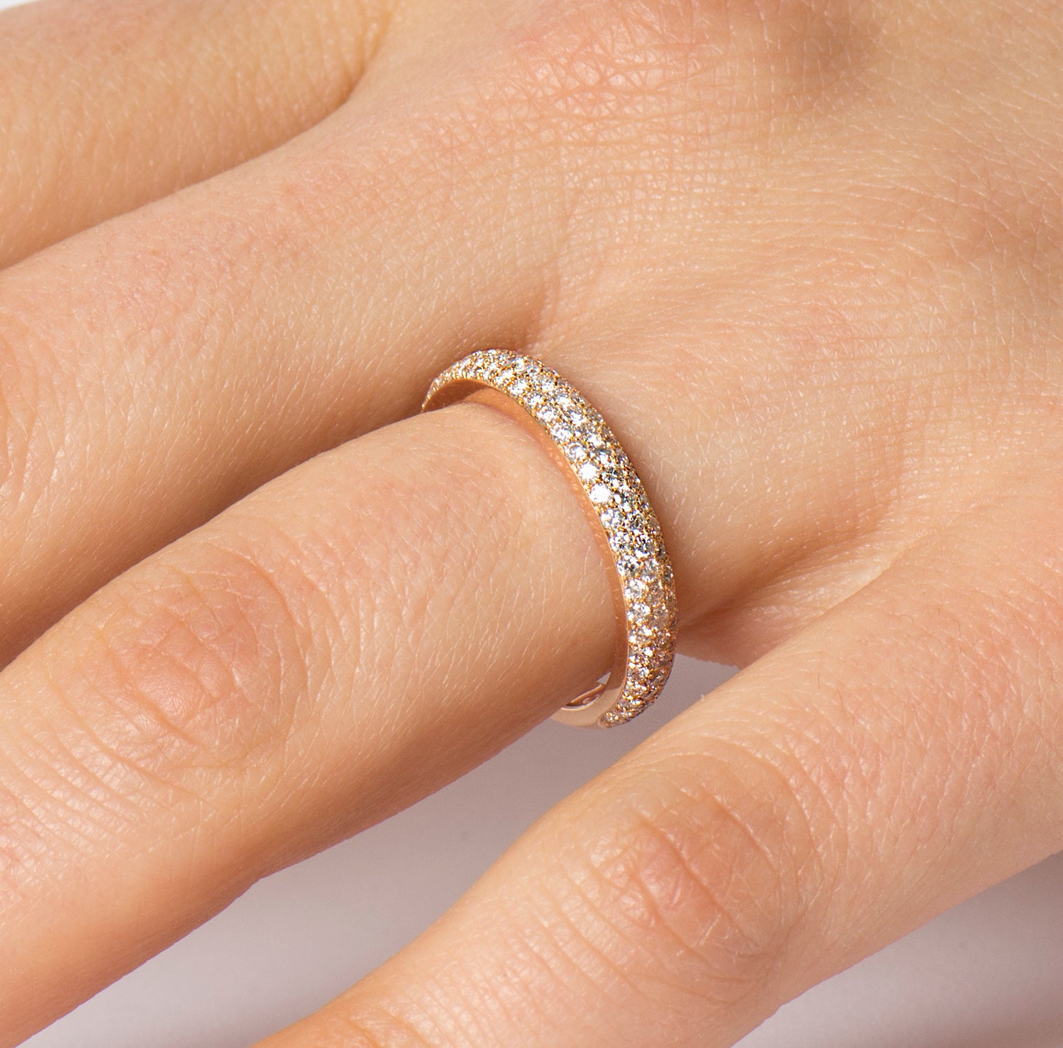 The 3 Rows Pave Ring