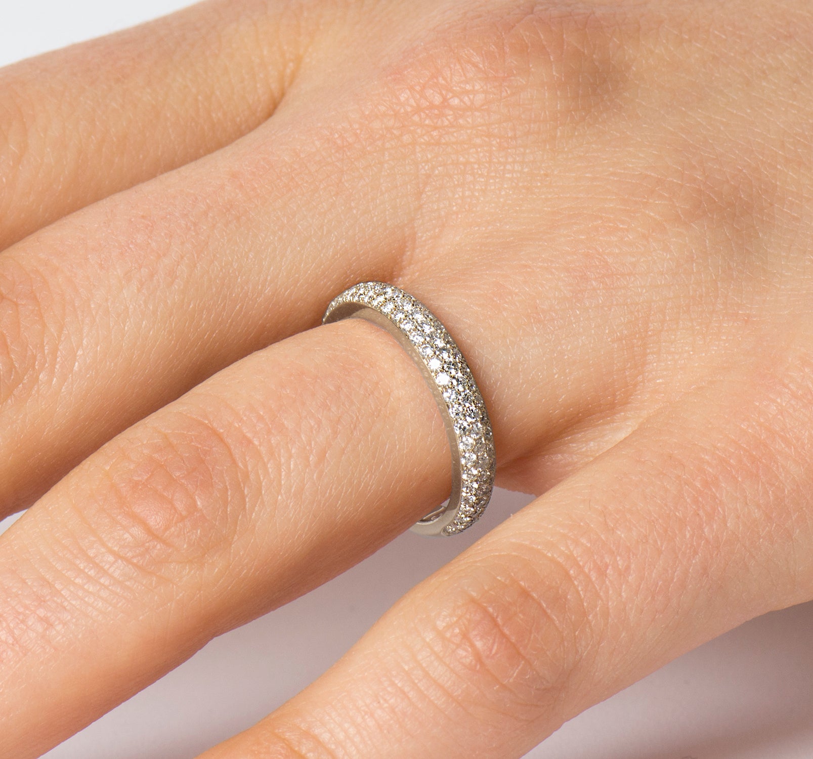 The 3 Rows Pave Ring