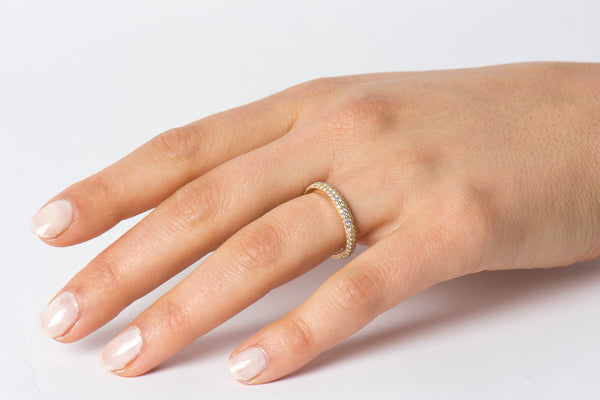 The 3 Rows Pave Ring