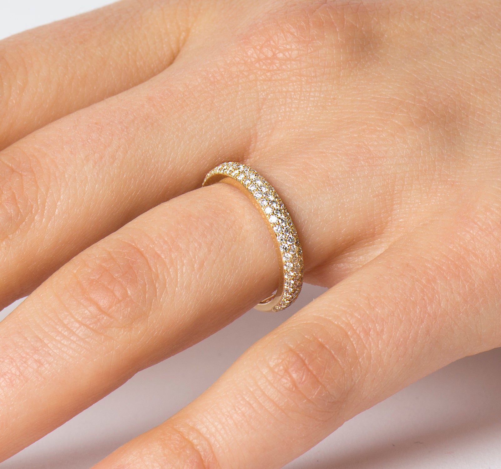The 3 Rows Pave Ring