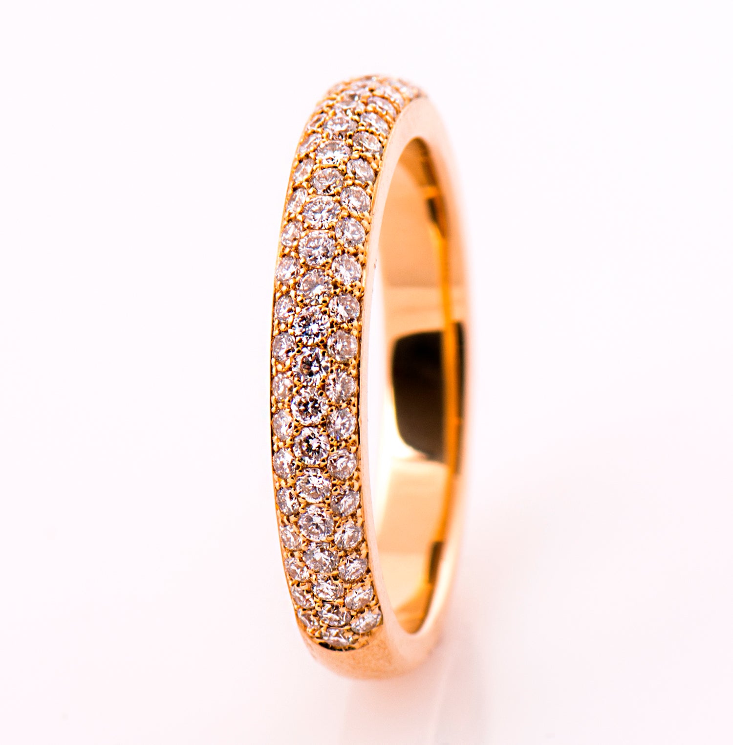 The 3 Rows Pave Ring