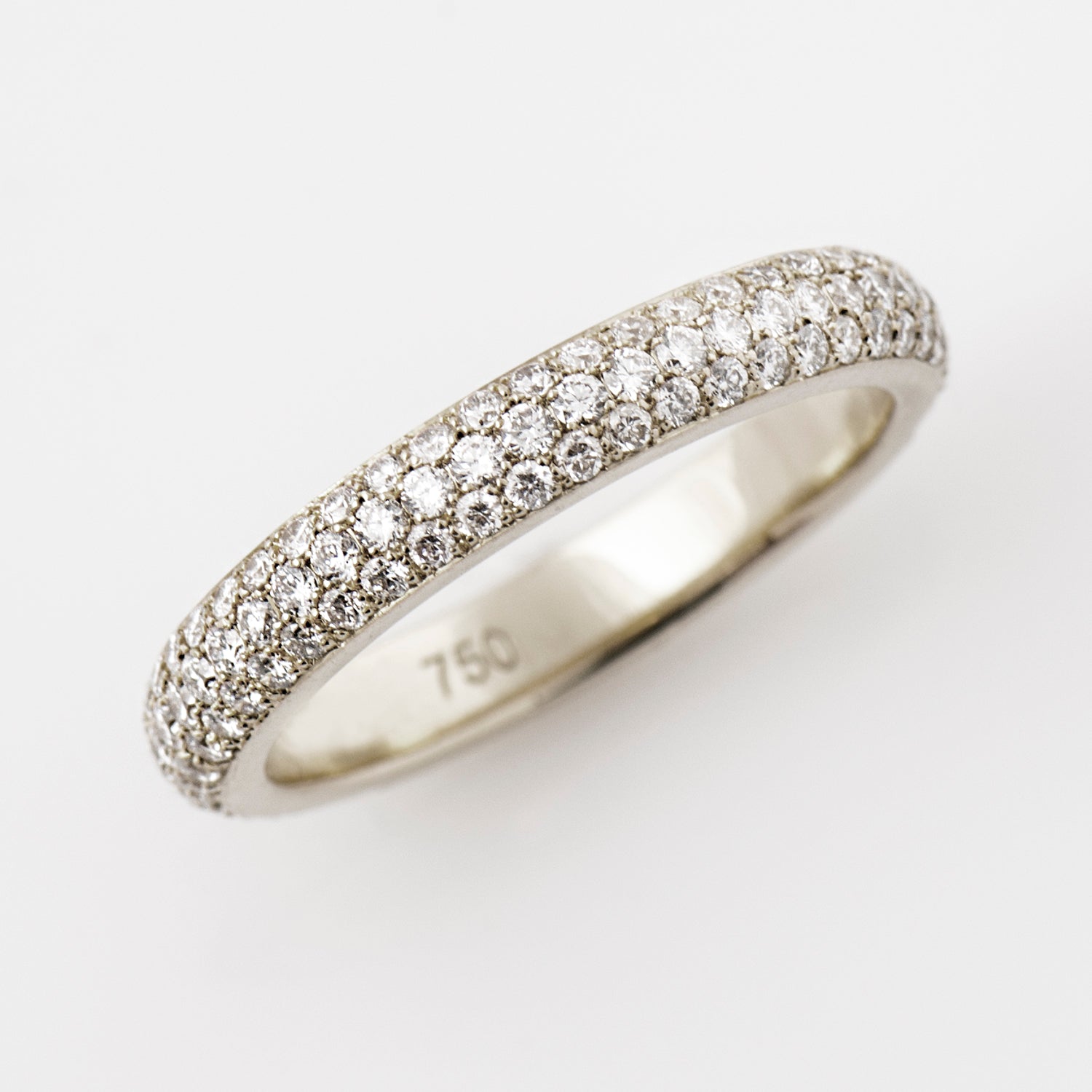 The 3 Rows Pave Ring