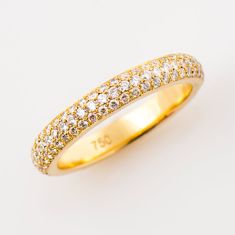 The 3 Rows Pave Ring