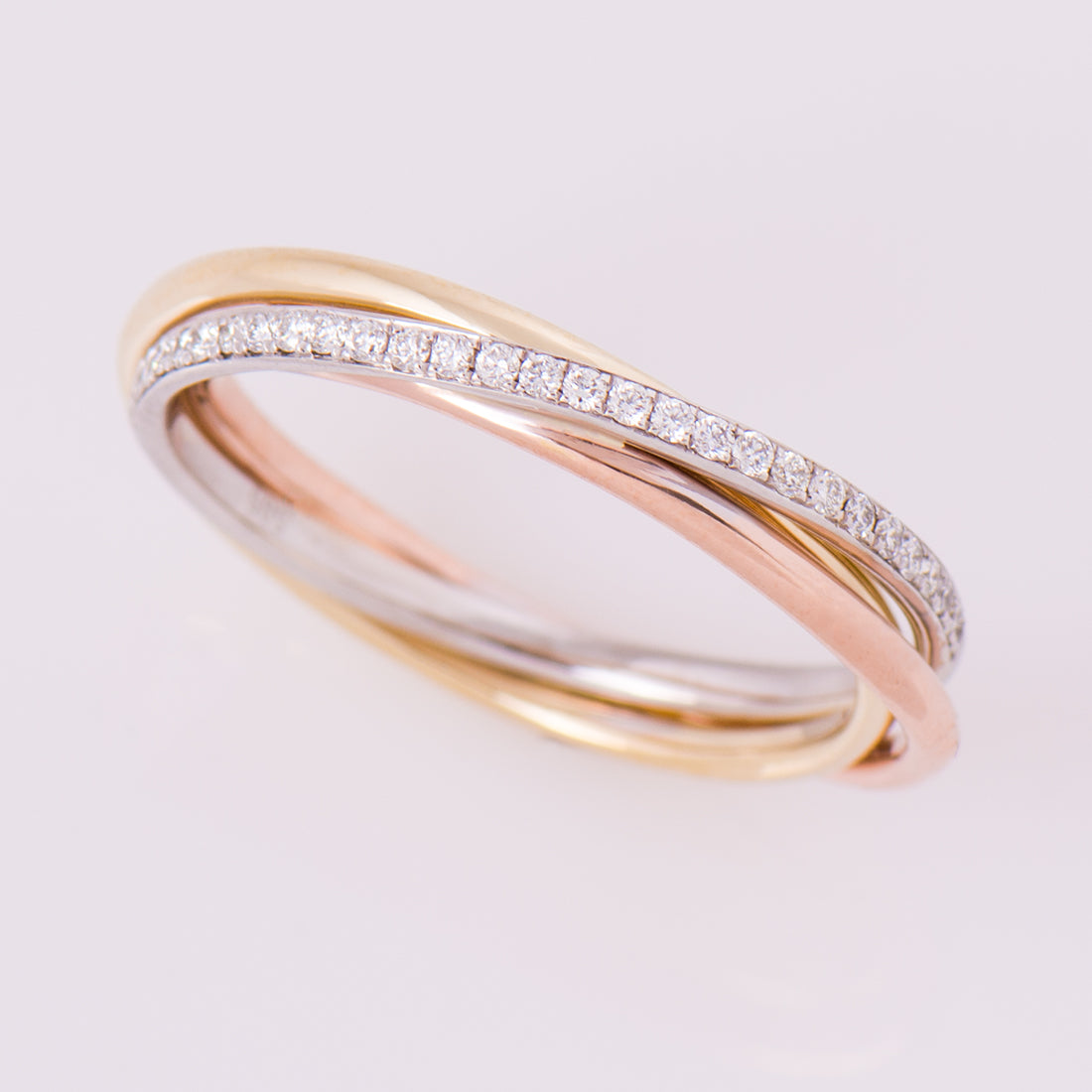 The Three Tone Interlocking Diamonds Ring