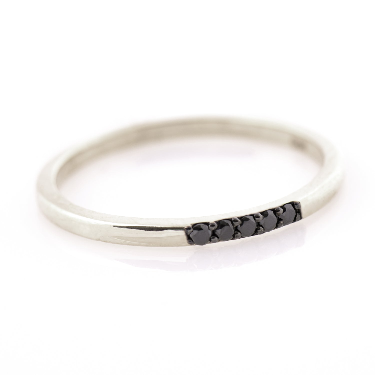 1.5 mm Black Diamond 5 Stone Ring