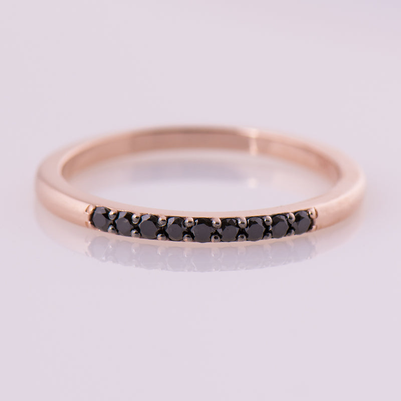 1.5 mm Black Diamond 9 Stone Ring