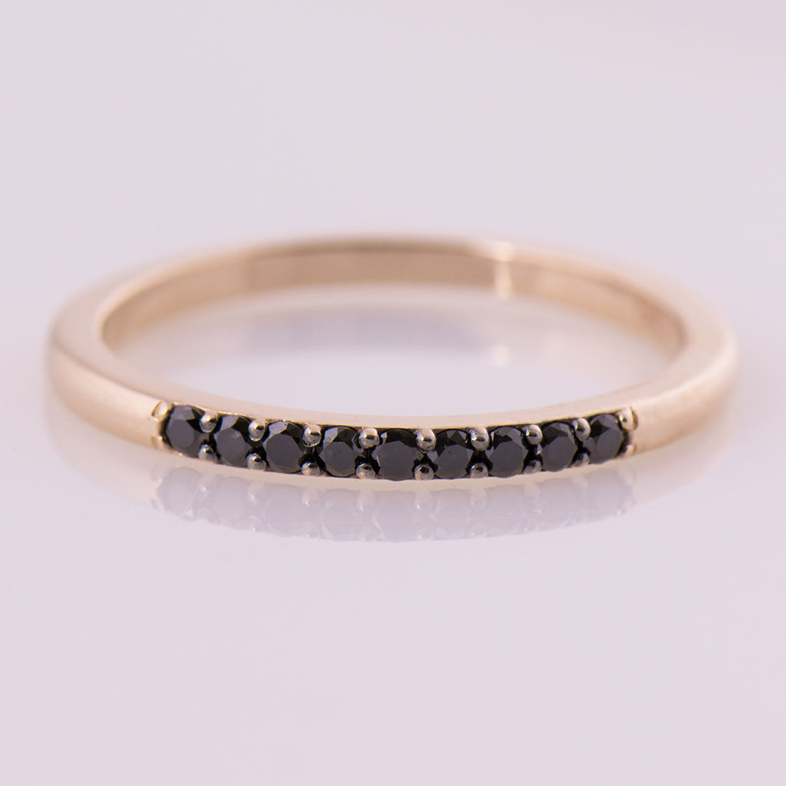 1.5 mm Black Diamond 9 Stone Ring