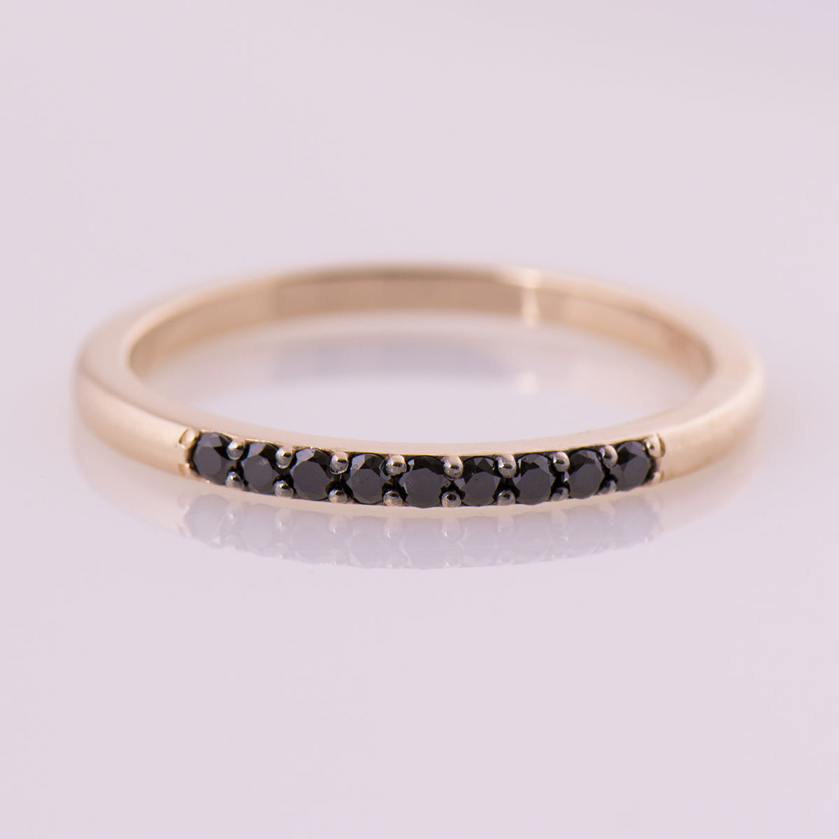 1.5 mm Black Diamond 9 Stone Ring