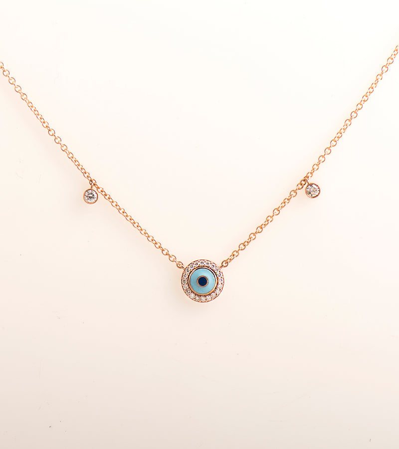 Enamel & Diamonds Evil Eye Necklace