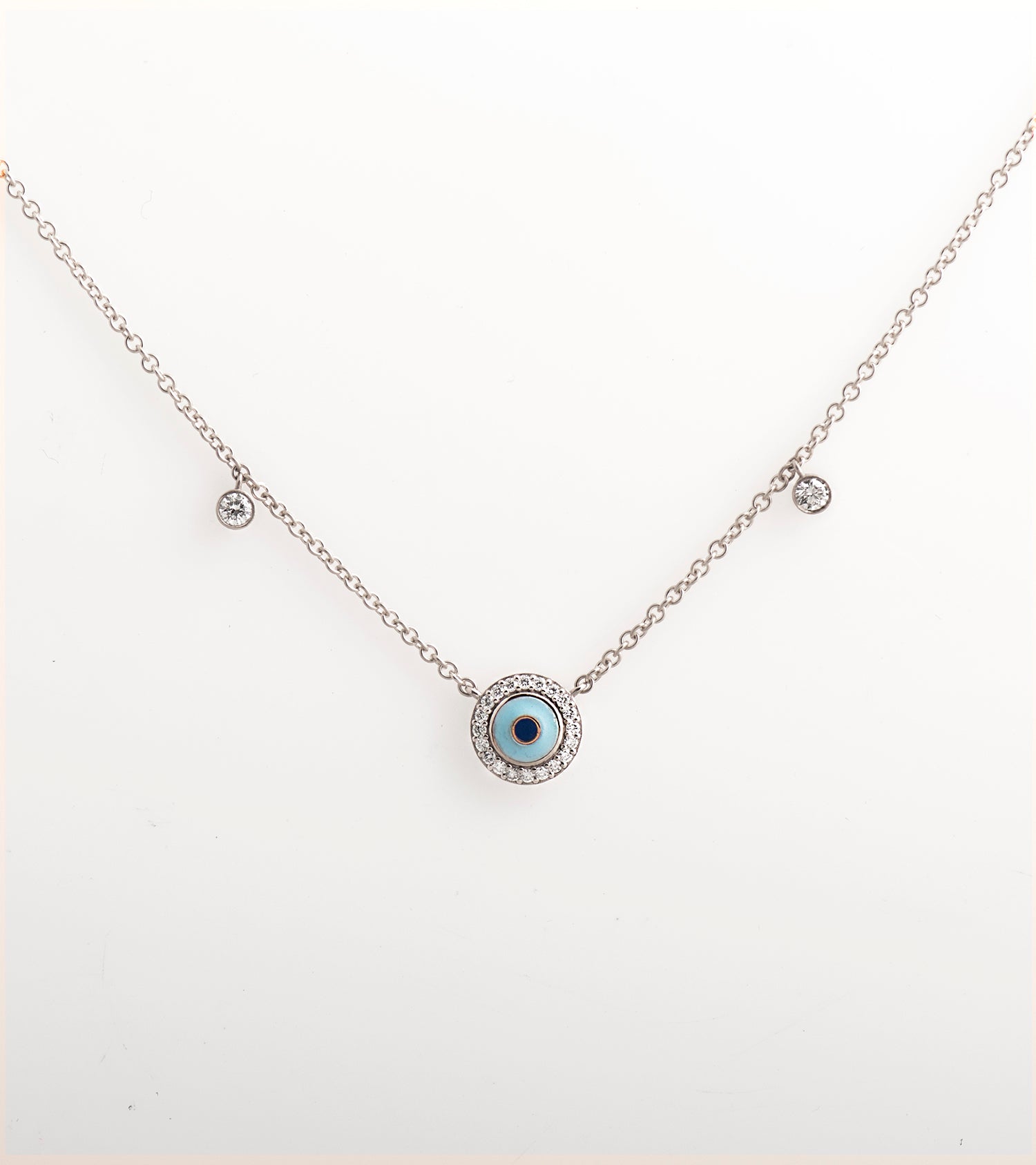 Enamel & Diamonds Evil Eye Necklace