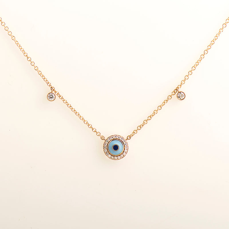 Enamel & Diamonds Evil Eye Necklace