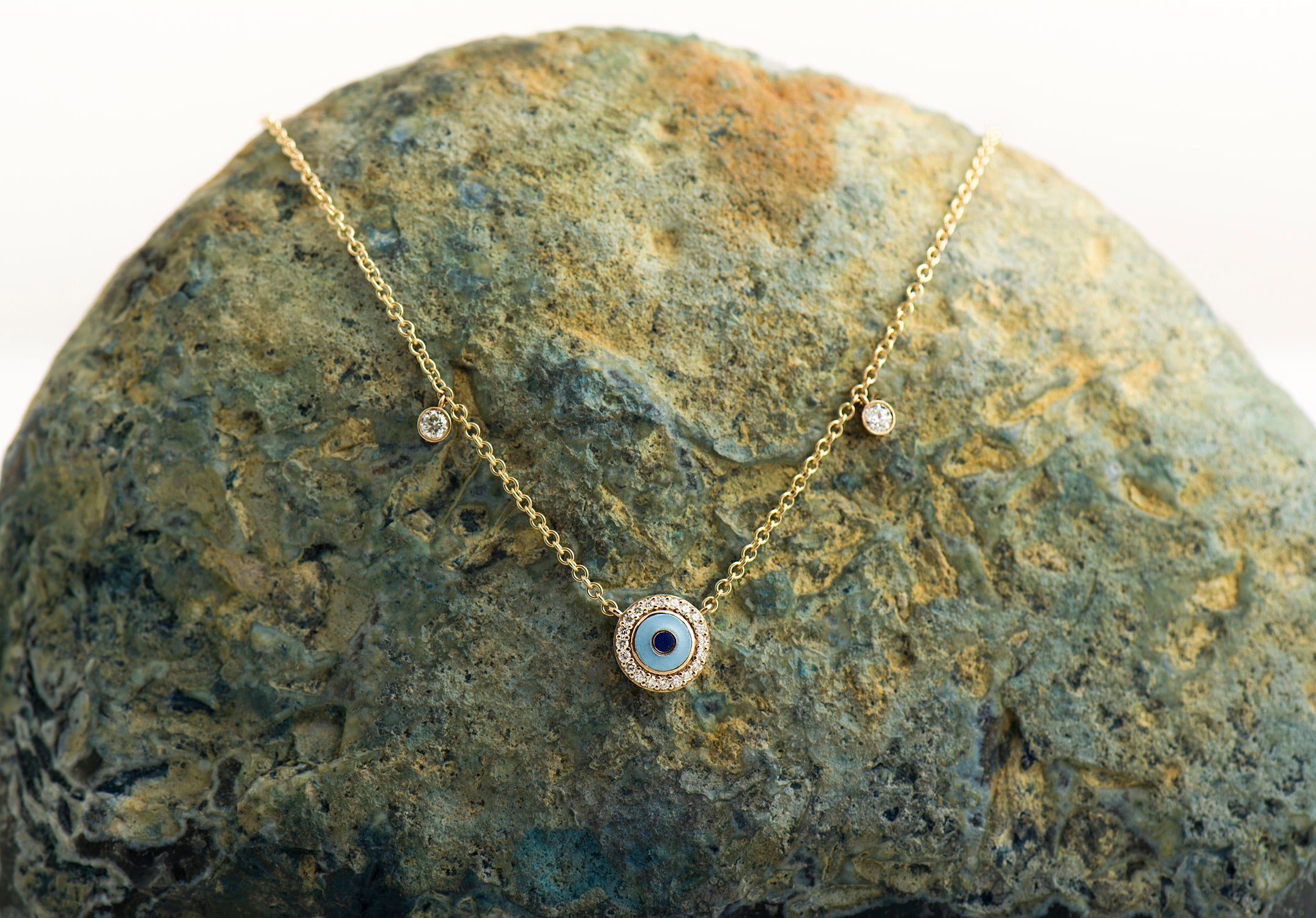 Enamel & Diamonds Evil Eye Necklace